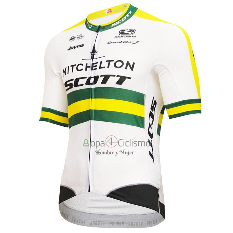 Micheliton Scott Ropa Ciclismo Culotte Corto 2018 Hombre Mangas Cortas Blanco